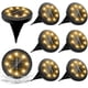 thumbnail image 1 of Paquete de 4 luces solares para exteriores de 8 LED, iluminación de jardín blanca cálida, focos LED impermeables, luces solares decorativas para césped, camino, entrada y terraza., 1 of 5