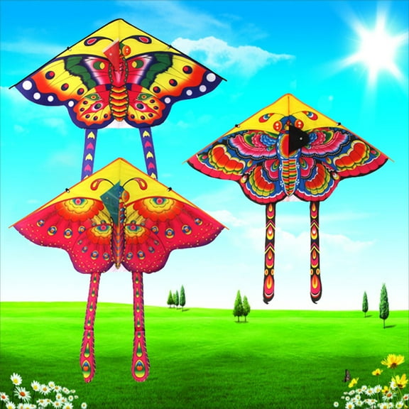JUNTEX New Colorful Butterfly Kite Outdoor Kites Flying Toys Kite For Children Kids