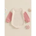 thumbnail image 5 of BemeyourBBs Auntie's Bestie Outfits Baby Girl Bubble Romper Long Sleeve Letter Embroidery Waffle Bodysuit Little Girl Infant Spring Fall Winter Clothes, 5 of 9