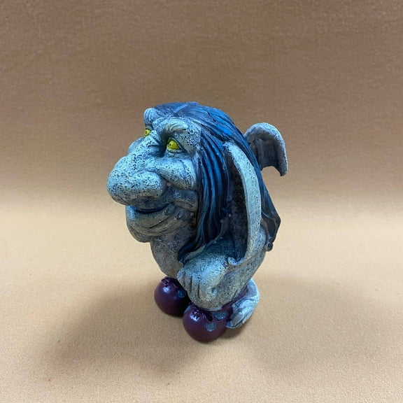 Hwborsix Works of art of plastic,Gray Thinking Gnome Troll plastic Sculpture, Garden plastic Statue Decor for  Outdoor Patio Halloween, Christmas Decorations, Parties and Events