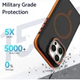 thumbnail image 3 of Magsafe Phone Case For iPhone 16 15 14 13 12 Pro Max Plus Metal Camera Bracket Holder Magnetic Wireless Charge Translucent Cover Orange For iPhone 16Pro, 3 of 6