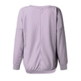 thumbnail image 6 of Kagetolytai Womens Tops Womens Casual V Neck Sweatshirt Loose Soft Long Sleeve Pullover Tops Solid Shirts With Side Pockets Plus Size Tops for Women Light Purple S, 6 of 7
