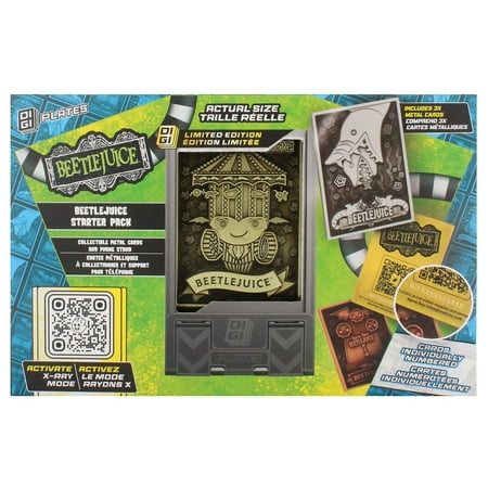 Exquisite Gaming: Digiplate Starter Pack - Beetlejuice - Warner Bros - 3 Collectible Metal Cards & Phone Stand, Copper-Gold-Silver Image Plates