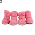 thumbnail image 5 of Walbest Puppy Cute Cozy Warm Anti Slip Winter Boots for Small Medium Dogs Pets Cats Velcro Thicken Fleece 2.36" x 2.01" Snow Shoes, Pink, 5 of 7