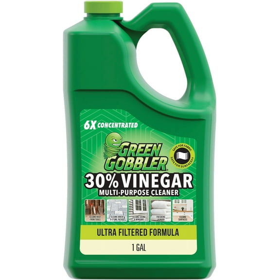 Green Gobbler 30% Concentrated Vinegar Multi Purpose Cleaner for Home and Outdoor Use, 1 Gallon