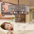 thumbnail image 5 of Caged Ceiling Fan 26.8 Inch with Crystal Shade, Chandelier Ceiling Fan Light with Remote Control and 6 Wind Speeds, 3 ABS Blade Chandelier Ceiling Fan for Bedroom Living Room, 5 of 7
