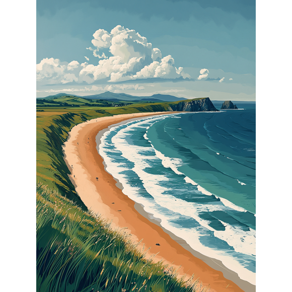 Coastal Beach Canvas Prints/Wall Art, Perfect for Living Room, Office,and Hotel Decoration.