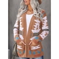 thumbnail image 3 of Mengpipi Women's Open Front Cardigan Boho Aztec Casual Long Sleeve Knit Sweaters Cardigan with Pockets, 3 of 6