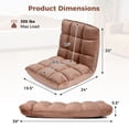 thumbnail image 4 of Giantex Adjustable Floor Chair, 14-Position Gaming Lounge Chair, Cushioned Lazy Sofa, Tan, 4 of 9