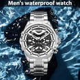 thumbnail image 4 of SKMEI Watches for Men Analog Quartz Chronograph Waterproof Wrist Watch Men's Fashion Business Stainless Steel Watches, 4 of 9