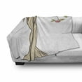thumbnail image 3 of Cartoon Soft Flannel Fleece Blanket, Old Tree Drawing with Apples and Leaves Fruit Garden Art on Plain Backdrop, Cozy Plush for Indoor and Outdoor Use, 50" x 70", Beige Green Coral, by Ambesonne, 3 of 6
