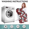 thumbnail image 6 of Wearable Oversized Blanket,Red Skull Rose Pattern Wearable Blanket Hoodie for Adults,Cozy Hooded Blankets with Super Pockets,Super Warm Fuzzy Pullover for Women & Men, 6 of 6