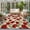Red,Green,Cream, variant on 3'x5' Area Rugs, Spring Floral Indoor Outdoor Area Rug for Living Room Bedroom, Red Poppy Green Leaves Botanical Vintage Washable Bathroom Rugs Kitchen Floor Carpet Mats Home Decor Aesthetic