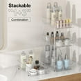 thumbnail image 2 of Delamu 2 Sets of 2-Tier Clear Under Sink Organizers and Storage, Multi-Purpose Stackable Cabinet Organizers, Pull Out Bathroom Organization and Storage with Dividers, 2 of 7