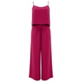 thumbnail image 6 of Summer Outfits Set for Women 2 Piece Sleeveless Camisole Crop Top Wide Leg Baggy Pants Casual Vacation Clothes (XL, Hot Pink), 6 of 8