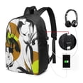 thumbnail image 3 of YFYANG 17" Laptop Backpack, Geometric Flower Doodle Fashion Travel Work Backpack with USB and Headphone Cable Interface for Men and Women, 3 of 8