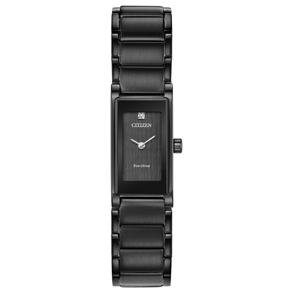 Citizen Women's Eco-Drive Modern Axiom Black Stainless Steel Watch EG7055-51E