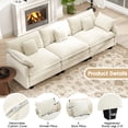 thumbnail image 4 of BedLuxury 111.5'' Modular Sectional Sofa, Modern Chenille Deep Seat Cloud Couches for Living Room, Apartment, Office, 3-Seat, Beige, 4 of 9
