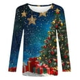 thumbnail image 4 of Mifsaly Plus Size Christmas Sweatshirt for Women Long Sleeve Xmas Tree Print Shirts Crewneck Loose Casual T-Shirt Funny Tops Pullover Festival Party Blouse 2025 Gifts, 4 of 5
