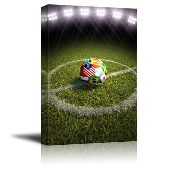 wall26 - Canvas Prints Wall Art - World Cup Soccer Ball | Modern Wall Decor/Home Decoration Stretched Gallery Canvas Wrap Giclee Print. Ready to Hang - 32" x 48"