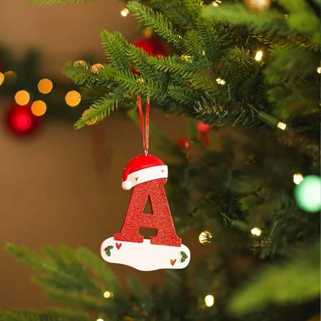 

Christmas Ornaments Christmas Little Red Hat Letter Pendant DIY Writable Name 26 Letter Pendant