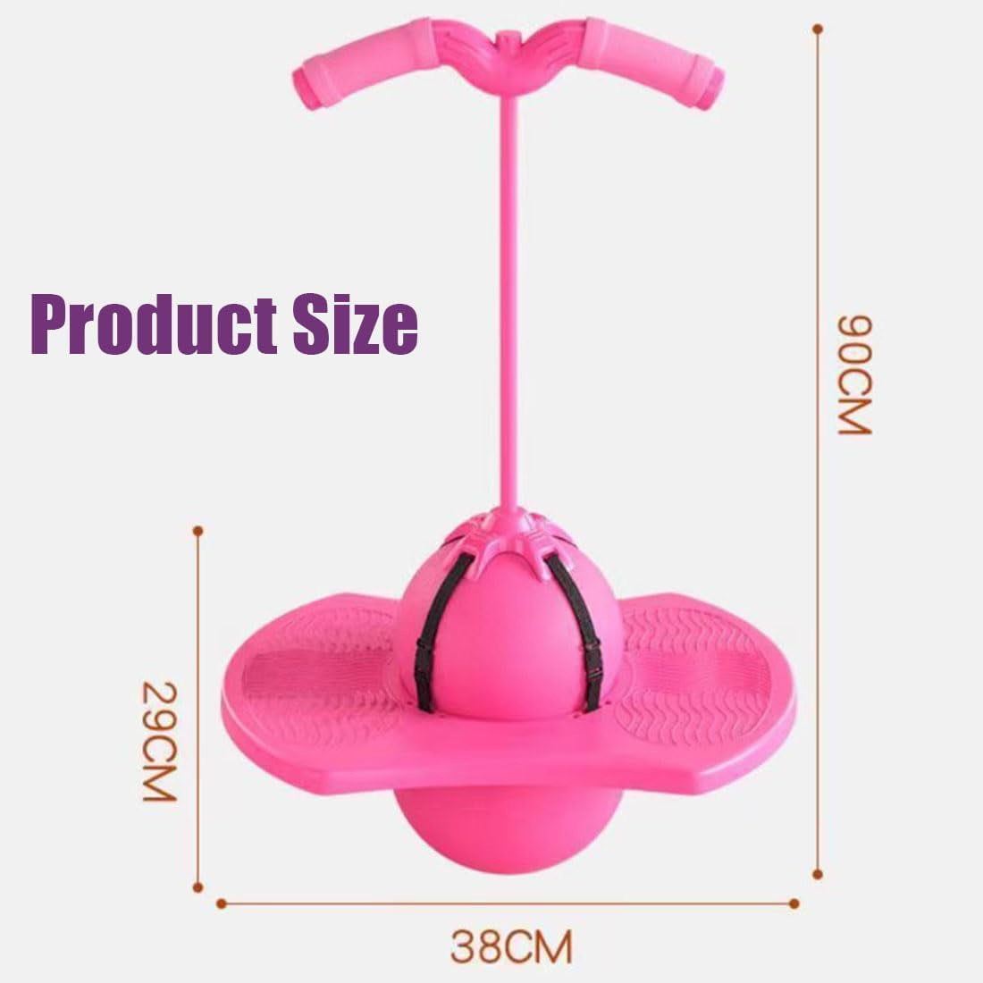 Balance Jumping Ball with Handle & Pump, Pogo Jump Ball Balance Board for Kids Adults, Anti-Slip Deck for Indoor Outdoor Fun & Fitness