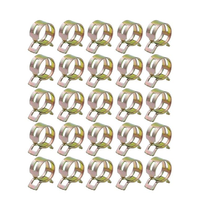 Unique Bargains 25pcs 12.5mm Auto Car Fuel Line Spring Clips Water Pipe Air Tube Clamp Hose Fastener