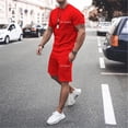 thumbnail image 3 of Los Angeles Graphic Short Sets for Men Crewneck T Shirt and Shorts 2 Piece Matching Set Mens Summer Outfits, 3 of 4