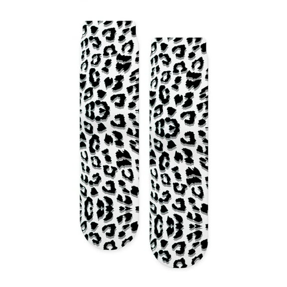 CafePress - Snow Leopard Print - Unisex Novelty Printed Crew Adult Socks