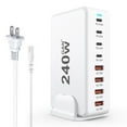 thumbnail image 1 of Cargador USB C, 240 W, GaN, 8 puertos, cargador rápido para Samsung/iPhone, 1 of 7