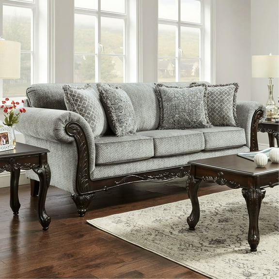 , Gray Upholstery And Hardwood Feet For Stability 3 With Details Cozy Fabric