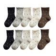 thumbnail image 2 of 10 Pairs Cute Girls Socks Cotton Ruffle Polka Dot Kids Crew Ankle School Size 2-12, 2 of 7