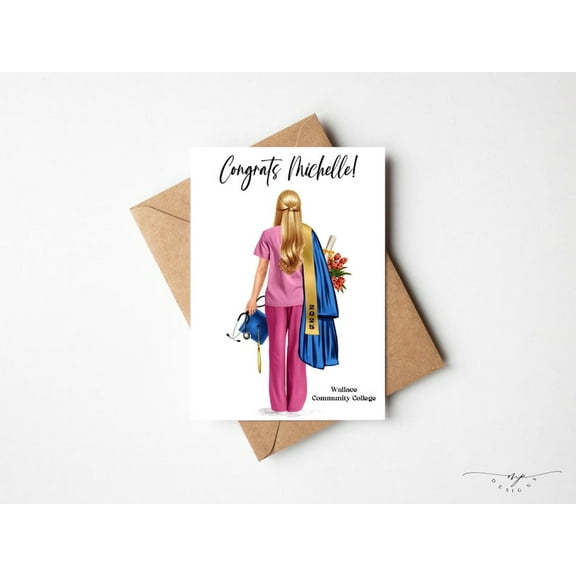 Graduation Greeting Card for Nursing Students - Congratulatory Card with Personalization Option