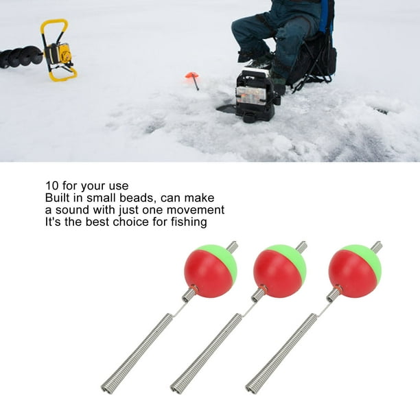 Ice 10Pcs Ice Fishing Rod Tip Flexible Waterproof Ice Fishing Pole Spring  Ball Tip With Ball Spring Indicator Winter Outdoor Fishing Gear Accessories