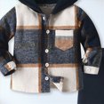 thumbnail image 5 of Zuwimk Toddler Boys Clothes Long Sleeve Flannel Plaid Button Shirt +Cargo Pants 2 Pcs Fall Winter Kids Outfits Set(Navy,2-3 Years), 5 of 5