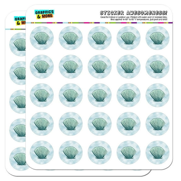 Seashell Ocean Sea Creature Beach 1" Scrapbooking Crafting Stickers
