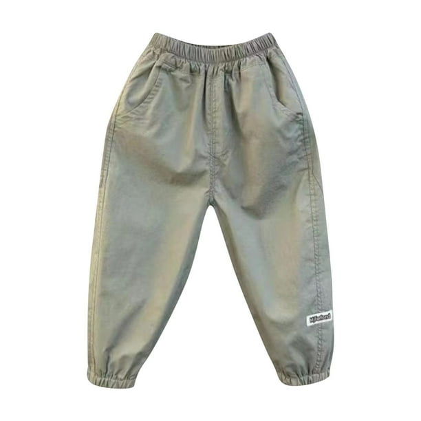 Odeerbi 2-8 Años Niños Pantalones Deportivos Algodón de Secado Rápido Entrenamiento Atlético Deportes Jogger Pantalones Color Sólido Casual Suelto Transpirable Joggers