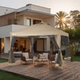 thumbnail image 7 of CROWN SHADES 10'x10' Pop Up Gazebo with Mosquito Netting Outdoor Canopy Tent for Patio, Yard, Wheeled Storage Bag Beige, 7 of 7