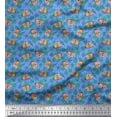 thumbnail image 1 of Soimoi Rayon Fabric Leaves & Owl Cartoon Print Fabric by The Yard 56 Inch Wide, 1 of 3