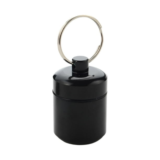 Llavero pastillero, pastillero de aluminio, organizador impermeable, auriculares, tapones para los oídos, estuche de transporte para acampar, viajar
