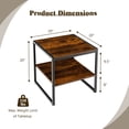 thumbnail image 4 of Gymax 2 Pcs Table d'Appoint à 2 Niveaux pour Canapé, Table Basse Carrée 20 Pieds' pour Salon et Chambre, 4 of 10