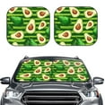 thumbnail image 2 of Kll Avocado Green Striped Windshield Sun Shade 2-Piece Foldable Car Front Window Sunshade For Most Sedans Suv Truck - Auto Sun Blocker Visor Protector Blocks Max Uv Rays - Large, 2 of 7