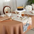 thumbnail image 5 of Thanksgiving Fall Table Runner 36 Inches Long, Cotton Linen Kitchen Dinner Table Runners Decorations, Burlap Tablerunner for Dresser/Dining/Party/Wedding, Vintage Autumn Pumpkin Maple Leaves 13"x36", 5 of 6