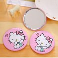 thumbnail image 2 of Hello Kitty-espejo de bolsillo giratorio de cuero PU para mujer, espejos compactos de cuero portátiles, Mini espejo cosmético de mano, 2 of 3