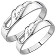 thumbnail image 1 of Joyeria Anillos LoveTwirls 1Par 2Pzas Talla 1x6.5 y 1x8mm 16.9 y 18.2Ø Circunferencia 53 y 57mm Circonia/Metal Plata., 1 of 2