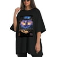 thumbnail image 4 of Plus Size Shirt for Women Black Tops for Women Oversized Short Sleeves Shirt for Women Magic Basement 3 T Shirt Crewneck Shirt for Women 3XL, 4 of 5