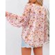 thumbnail image 3 of Blusa BTFBM Boho con estampado floral y cuello en V de gasa para mujer, 3 of 5