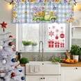 thumbnail image 5 of Spring Floral Truck Curtain Valances for Windows, Kitchen Valance Window Treatments Panel 2 Pack, Watercolor Flowers Butterflies Blue Plaid Rod Pocket Short Curtains for Bathroom Bedroom 42 x 18 Inch, 5 of 8