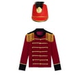 thumbnail image 3 of YUUMIN Manteau Trompette à Franges pour Garçons avec Chapeau Tenue de Maître de Piste pour Performance Rouge 10, 3 of 7