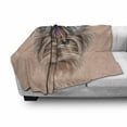 thumbnail image 3 of Yorkie Soft Flannel Fleece Throw Blanket, Realistic Computer Drawn Image of Yorkshire Terrier Ribbon Animal, Cozy Plush for Indoor and Outdoor Use, 70" x 90", Salmon Pale Brown, by Ambesonne, 3 of 6